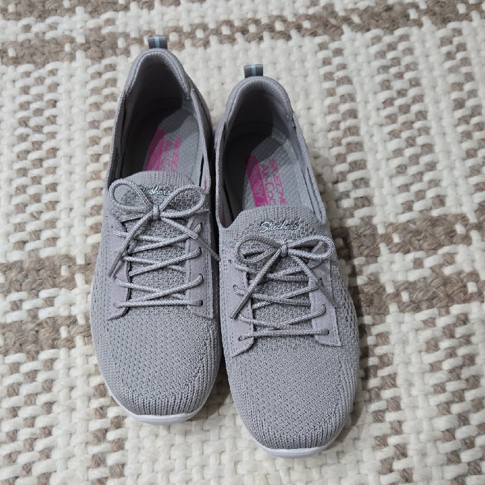 Skechers Women's Gray Knit Slip On Sneakers